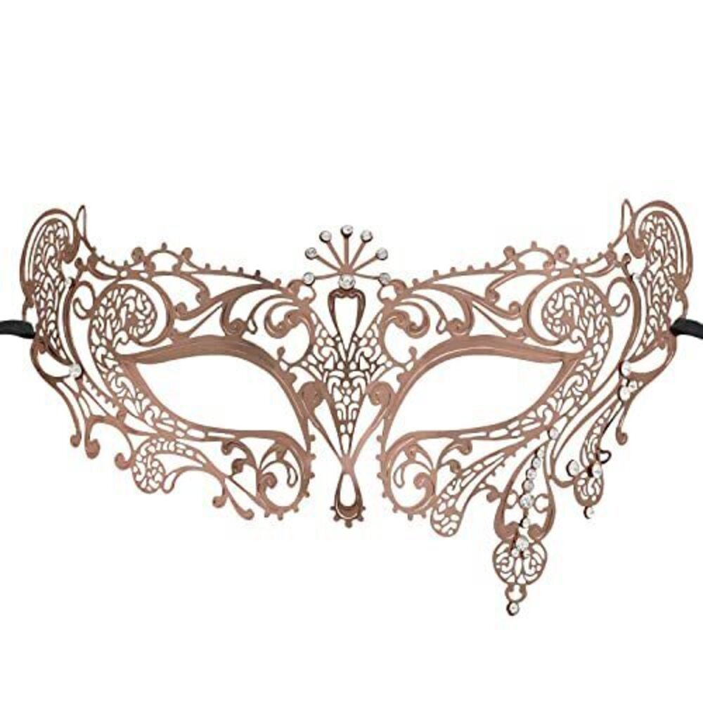 4348 Laser Cut Metal Venetian Halloween Mardi Gras Party MaskRose gold 2